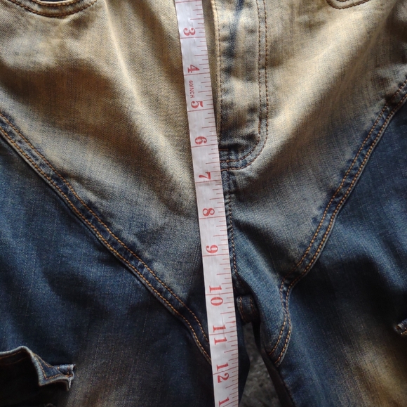 Mebon Women's Bleached Denim Cargo Bootcut Jeans Size 1 - Picture 8 of 10